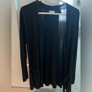 Black Open Front Cardigan